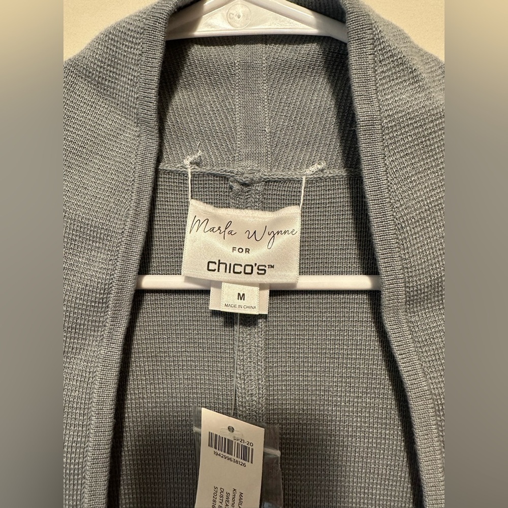 NWT Marla Wynne For Chico's Kimono Sweater Dusty Blue Size M - Picture 5 of 15